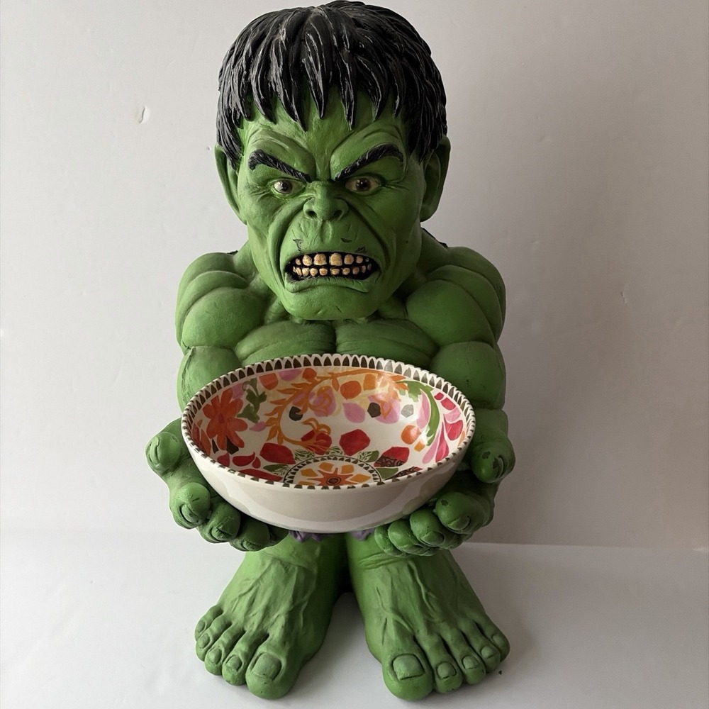 Incredible Hulk Candy Bowl Holder Marvel Comics Halloween Scary Decor 20"